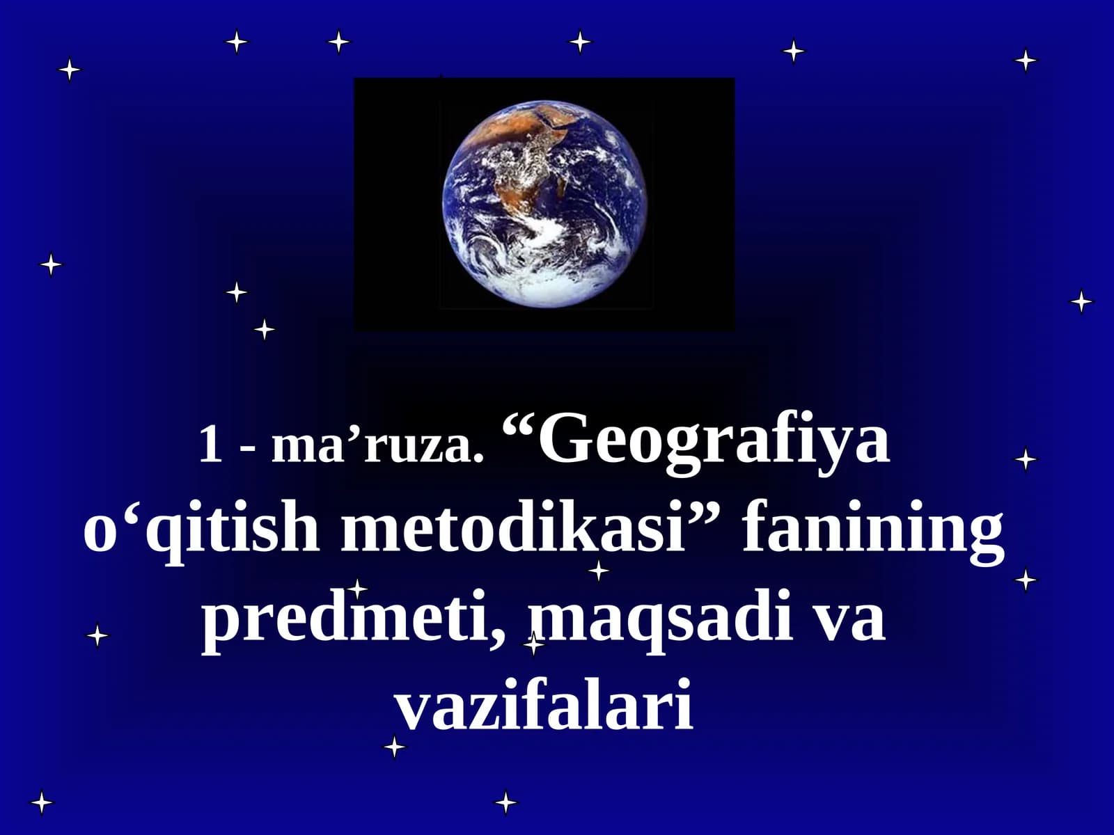 Geografiya o‘qitish metodikasi