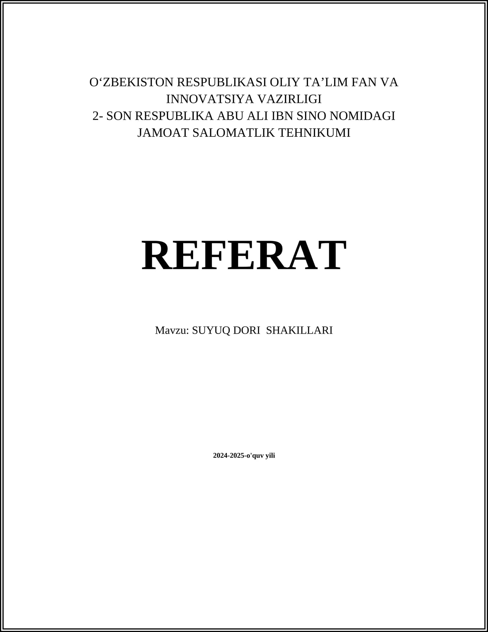 SUYUQ DORI SHAKILLARI