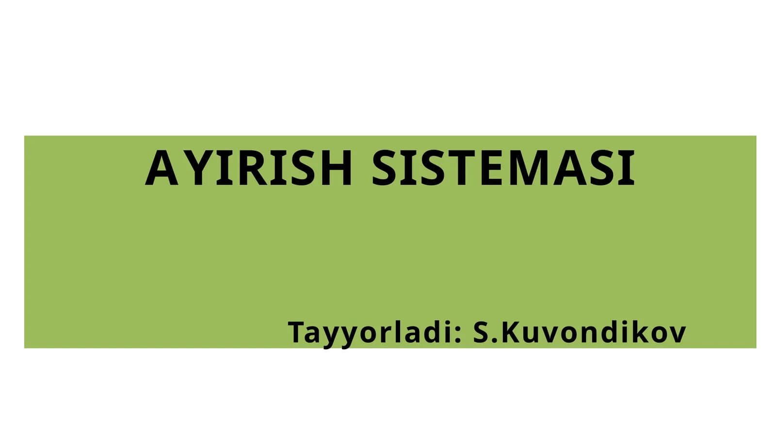 AYIRISHSISTEMASI