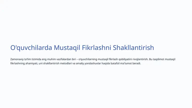 Mustaqil Fikrlash