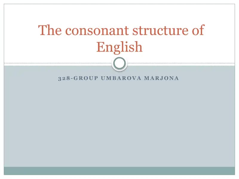 The consonant structure of English