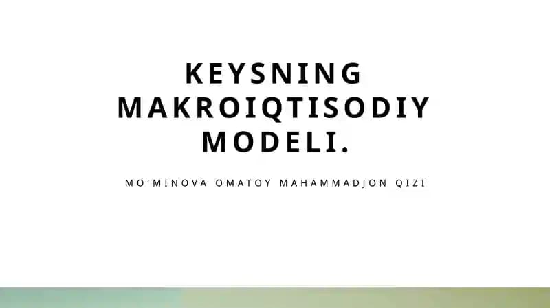 Keynesian iqtisodiy modeli