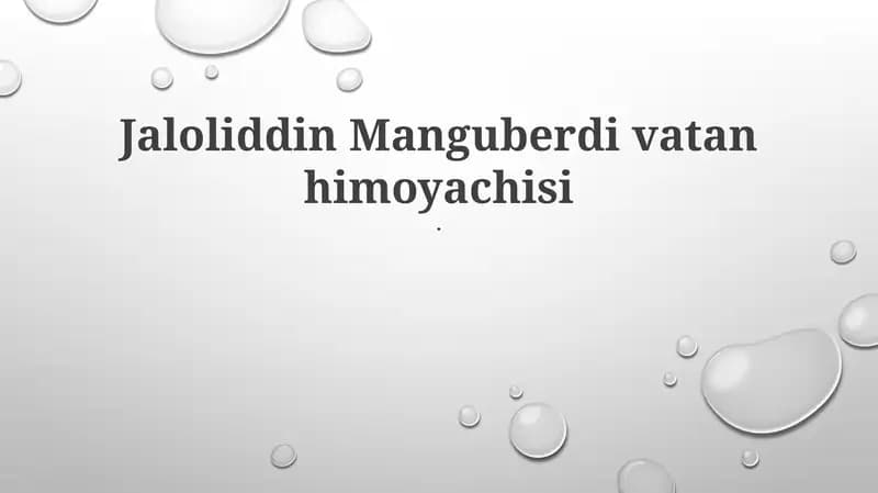 Jaloliddin Manguberdi Vatan Himoyachisi
