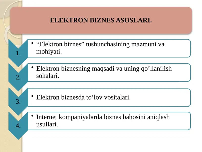 ELEKTRON BIZNES ASOSLARI