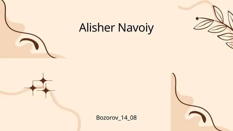 Alisher Navoiyning hayoti va ijodi