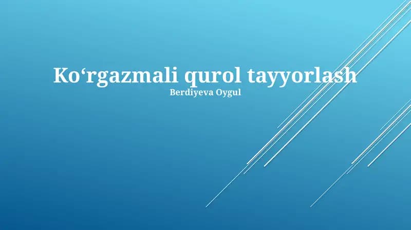 Koʻrgazmali qurol tayyorlash