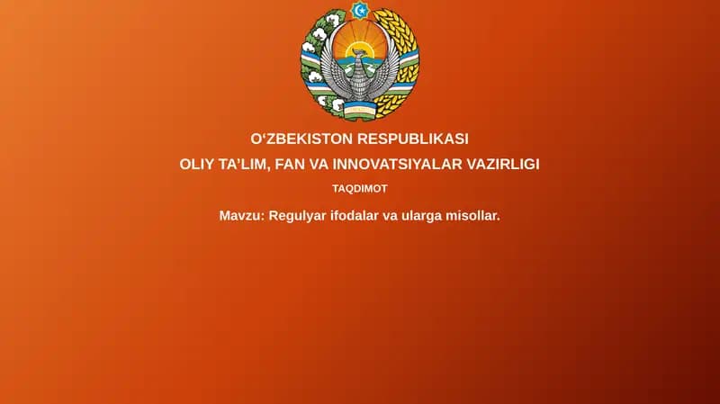 Regulyar ifodalar va ularga misollar