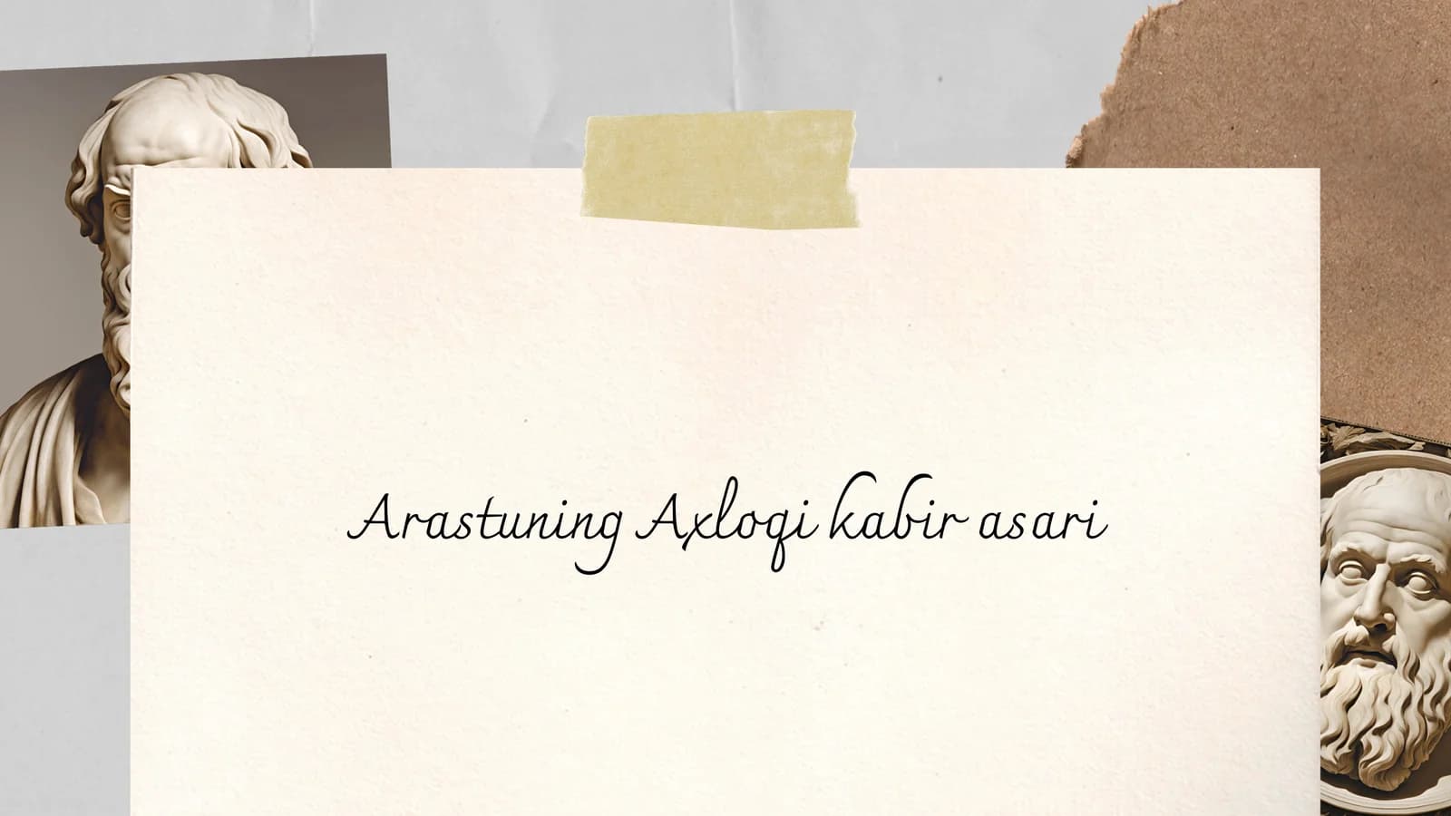 Arastuning Axloqi kabir asari tahlili