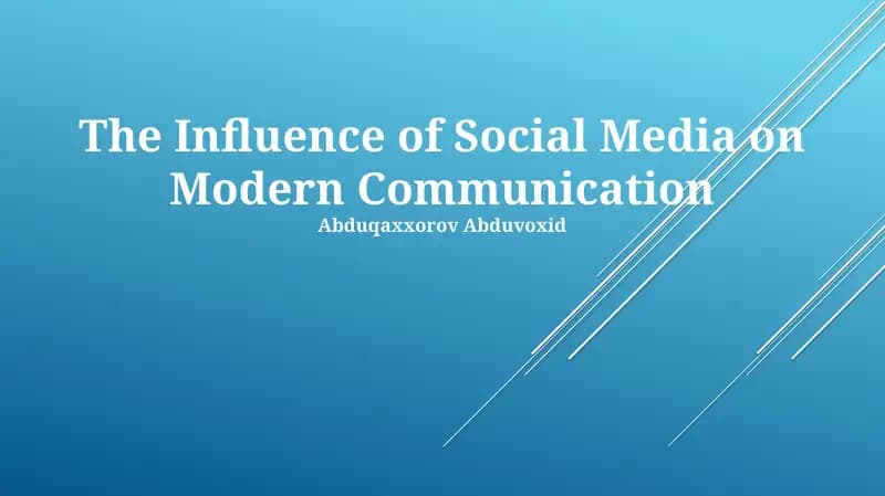 The Influence of Social Media on Modern Communication