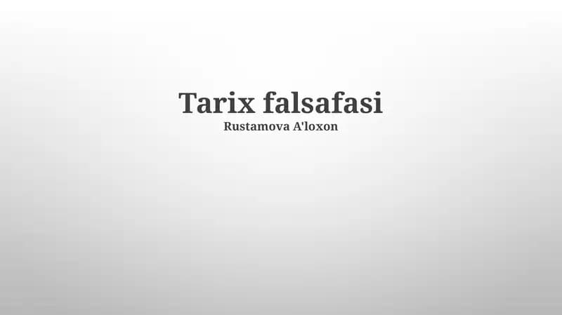 Tarix falsafasi