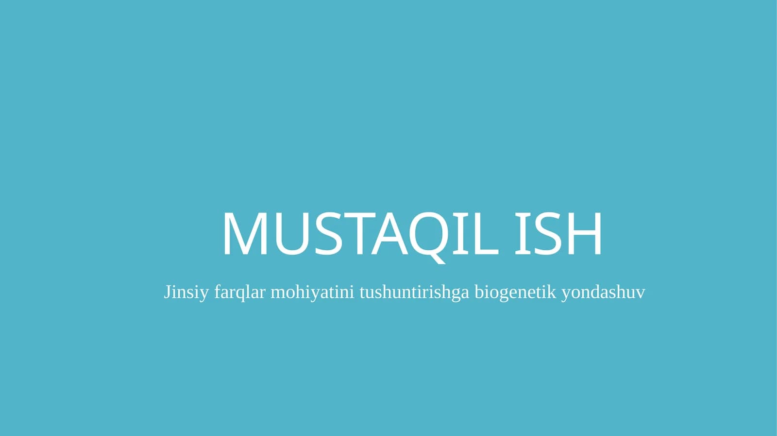 Jinsiy farqlar mohiyatini tushuntirishga biogenetik yondashuv