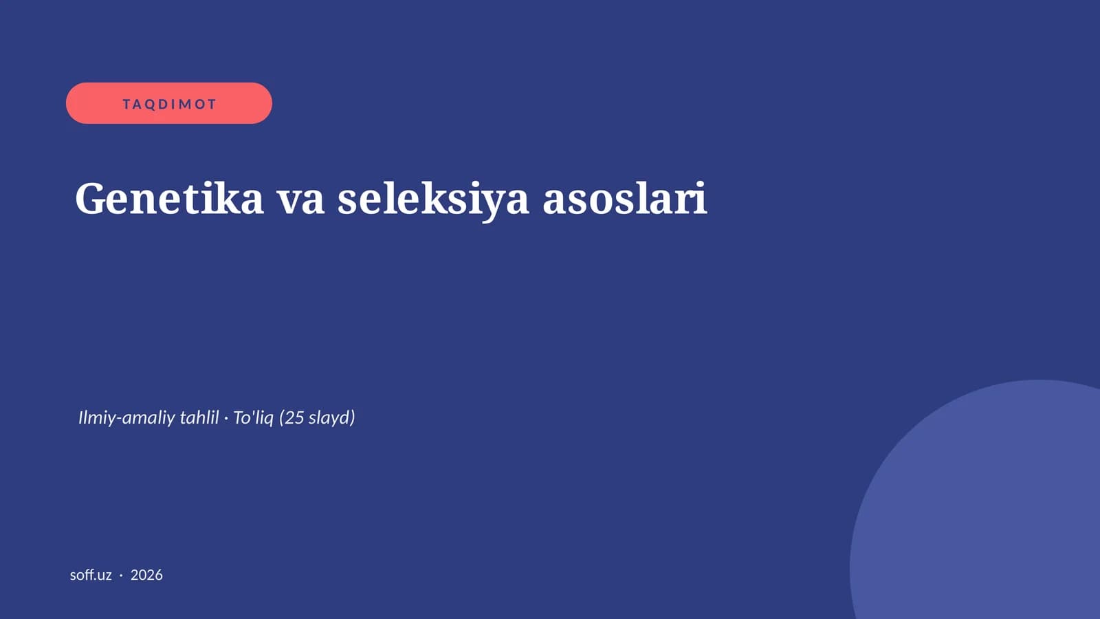 Genetika va seleksiya asoslari