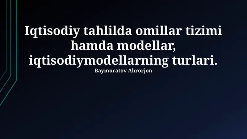 Iqtisodiy tahlil