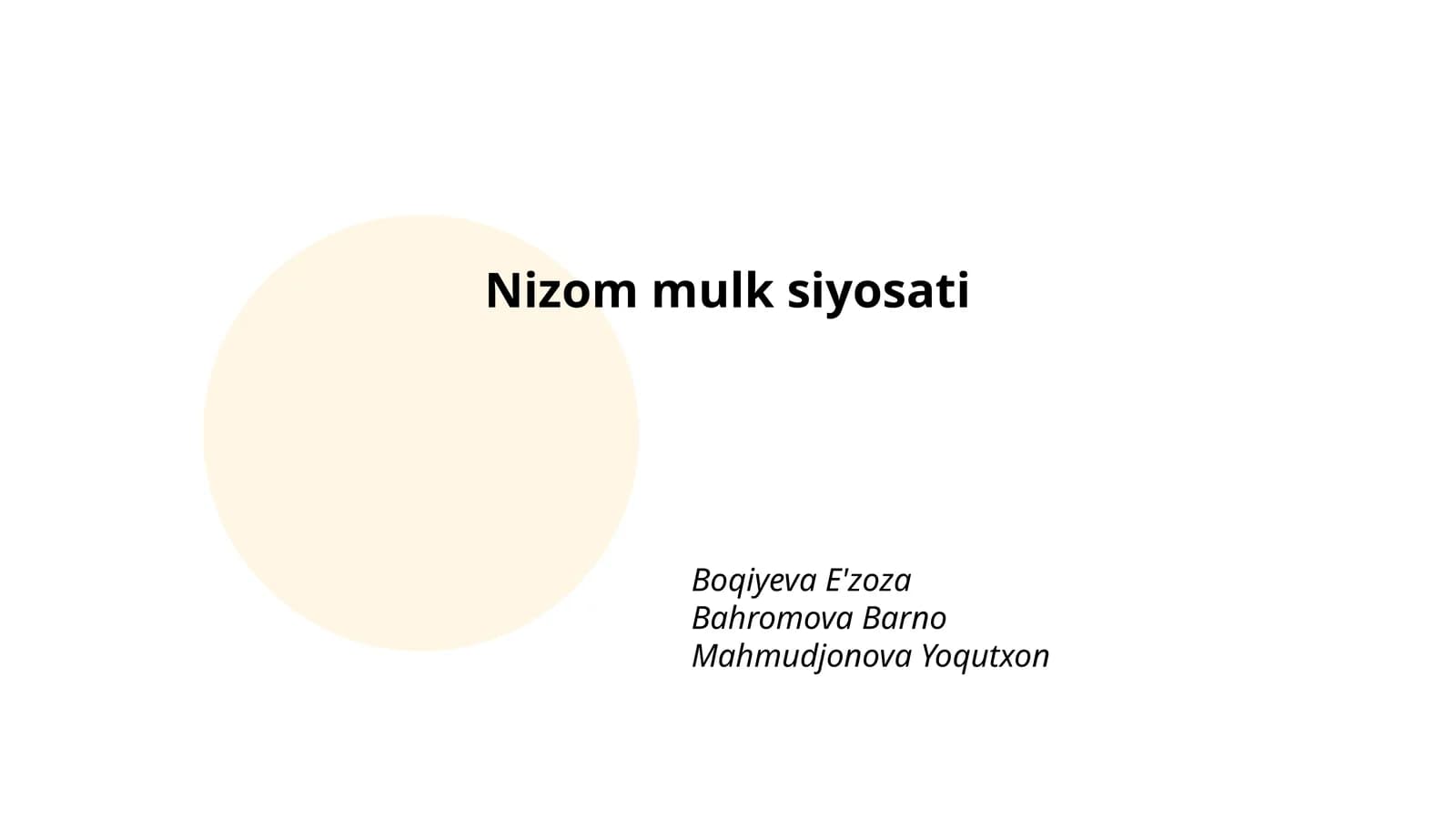 Nizom mulk siyosati