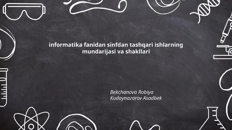 Sinfdan tashqari ishlar va shakllari