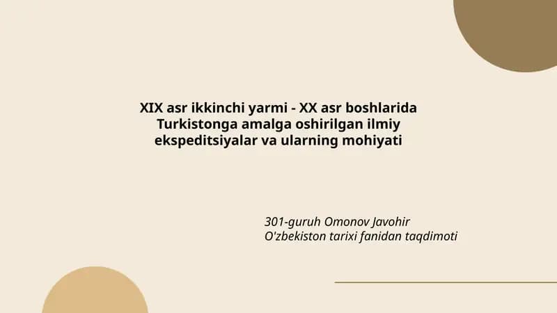 O'zbekiston tarixi fanidan taqdimoti