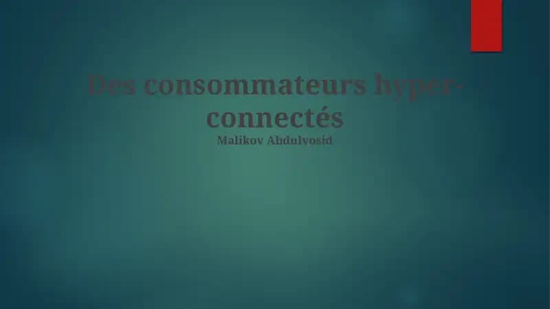 Les Consommateurs Hyperconnectés