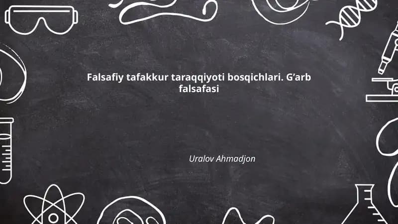 Antik G’arb Falsafasi: Presokratik Maktablar