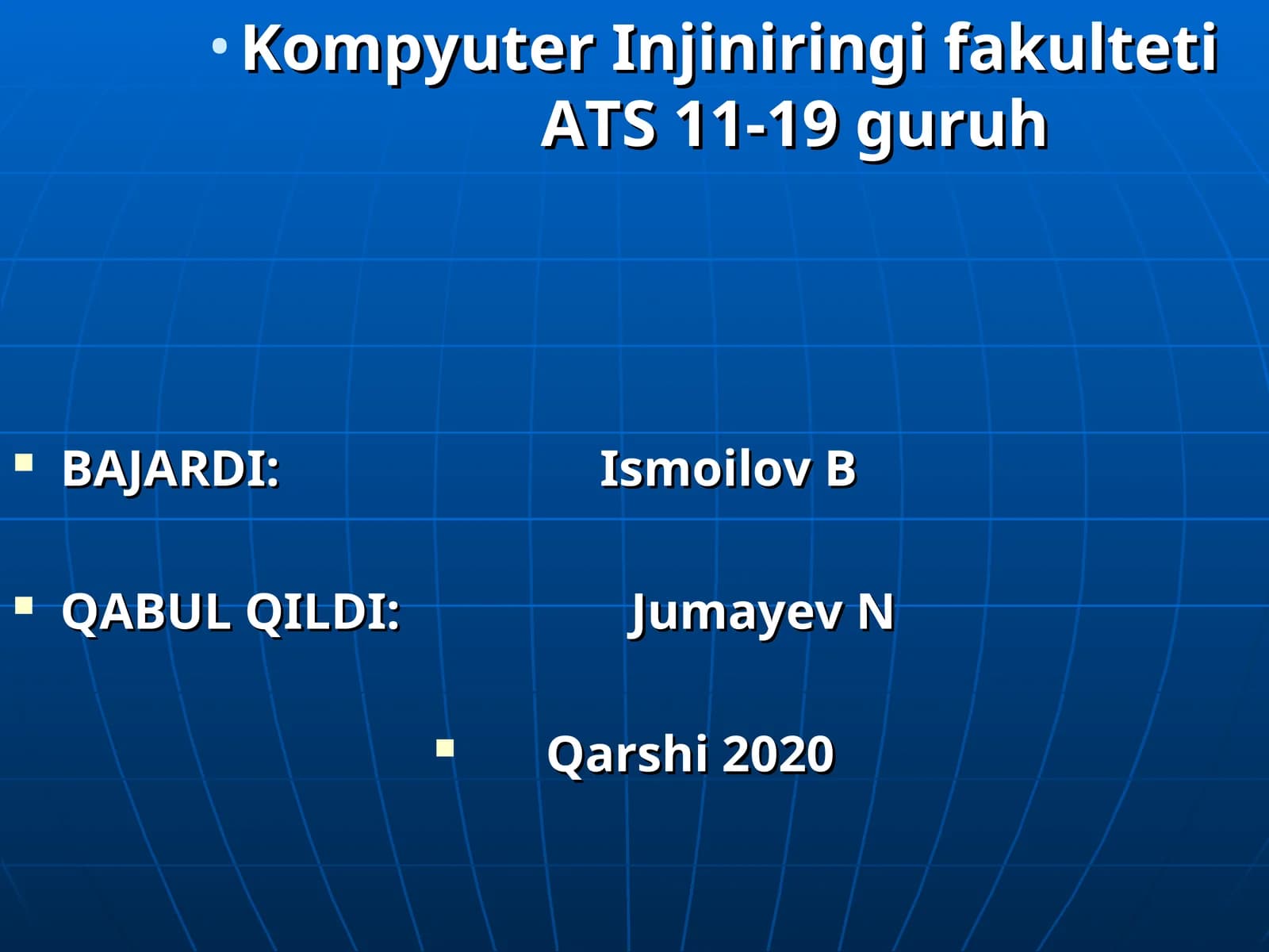Kompyuter Injiniringi fakulteti ATS 11-19 guruh