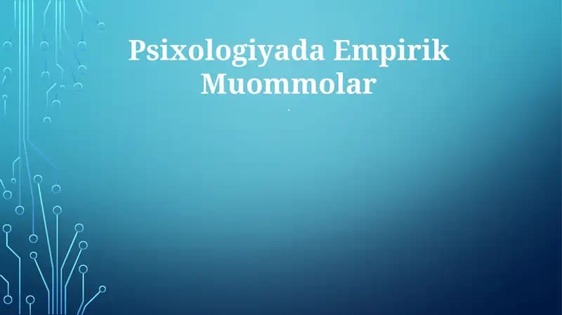 Psixologiyada Empirik Muommolar