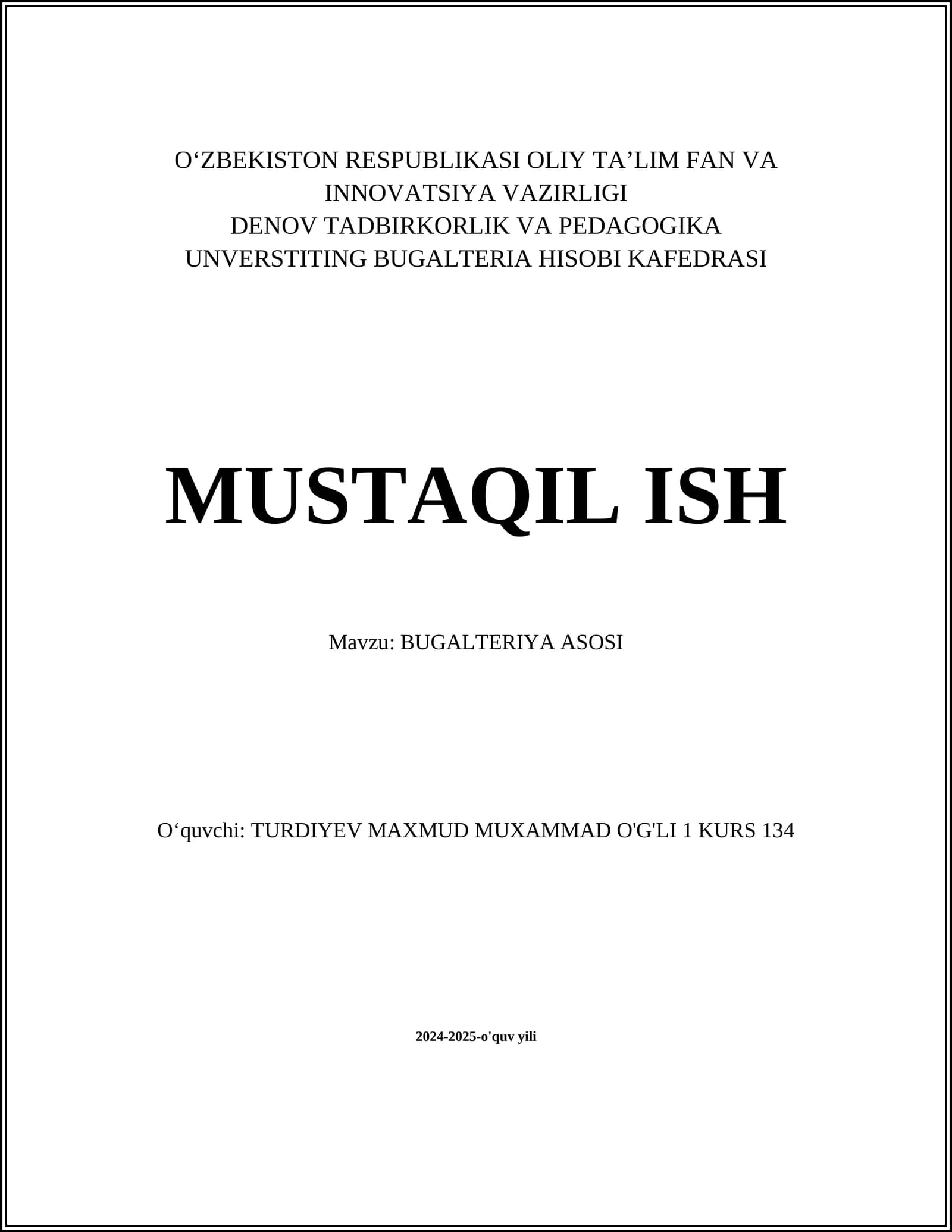 BUGALTERIYA ASOSI