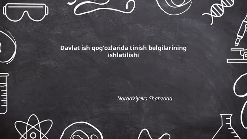 Davlat ish qogʻozlarida tinish belgilarining ishlatilishi