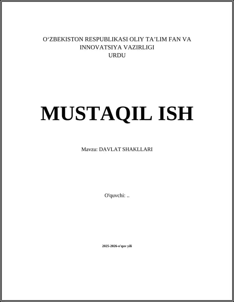 DAVLAT SHAKLLARI