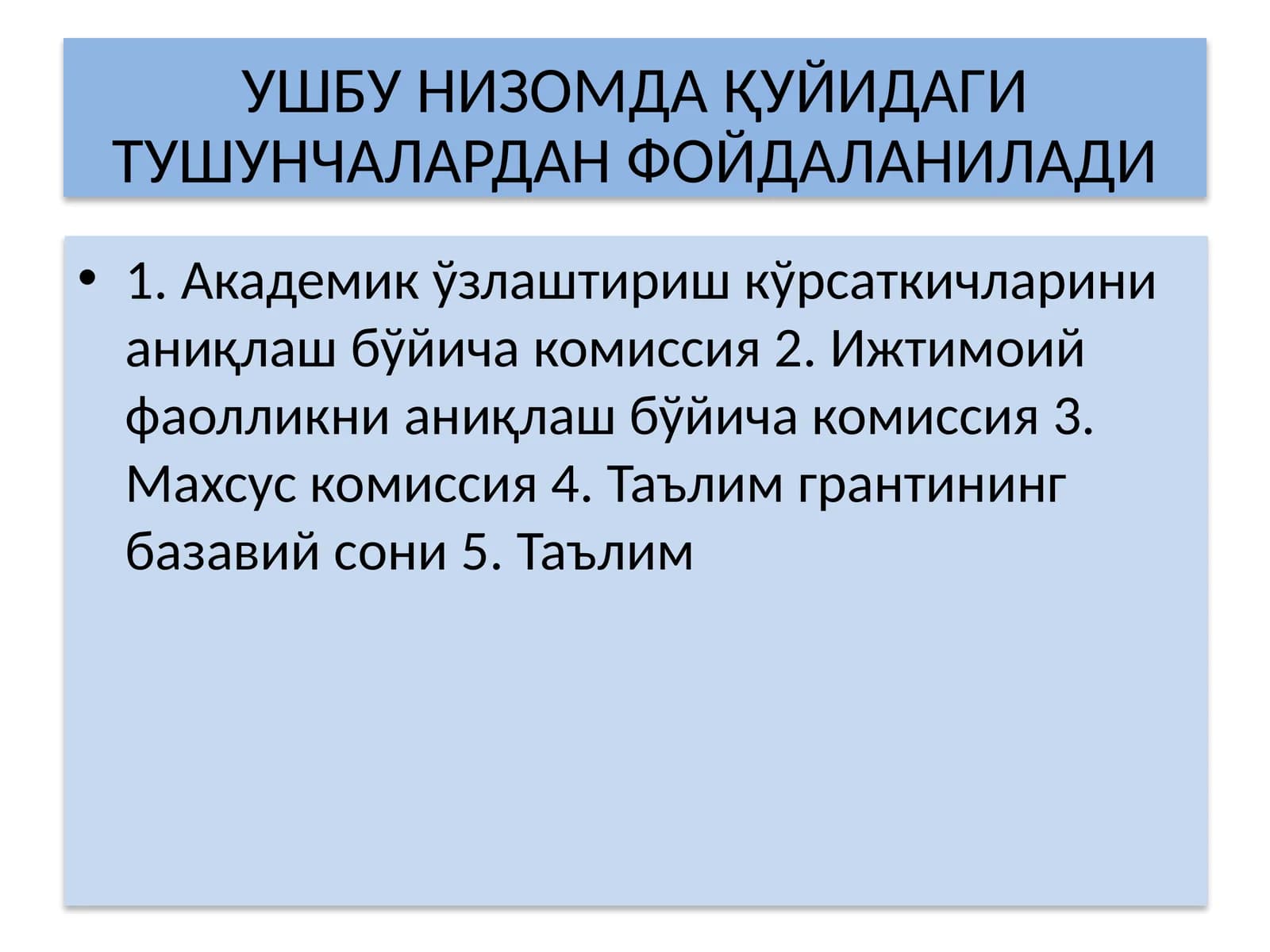 Академик ўзлаштириш кўрсаткичлари