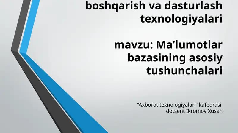 Ma’lumotlarbazasi