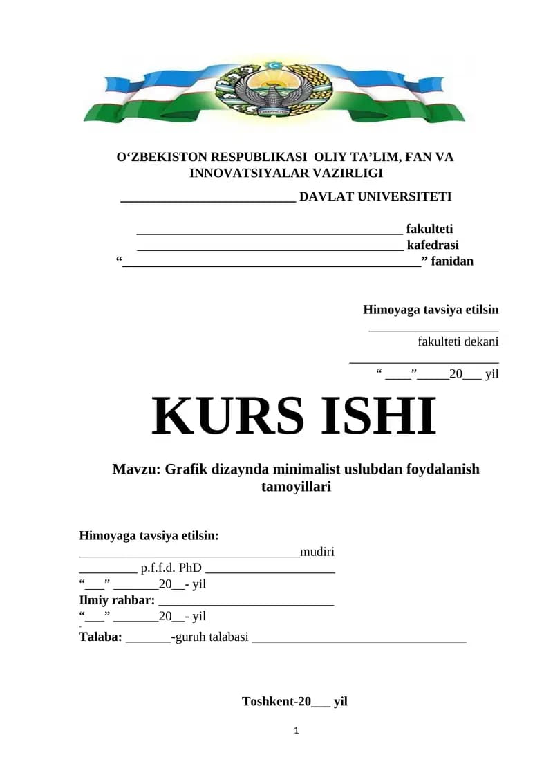 Grafik dizaynda minimalist uslubdan foydalanish tamoyillari