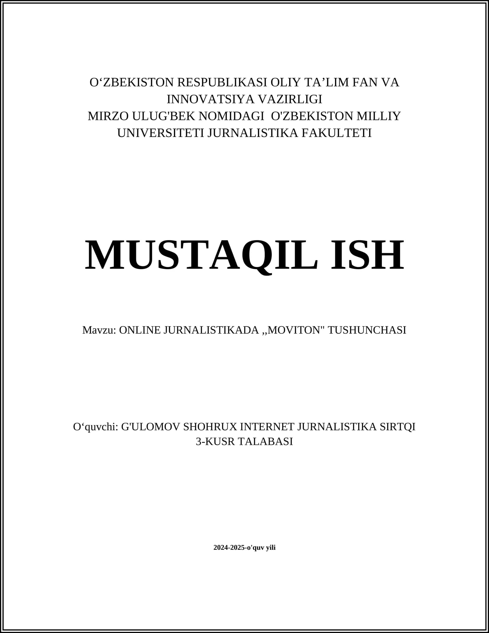 "Moviton" tushunchasi
