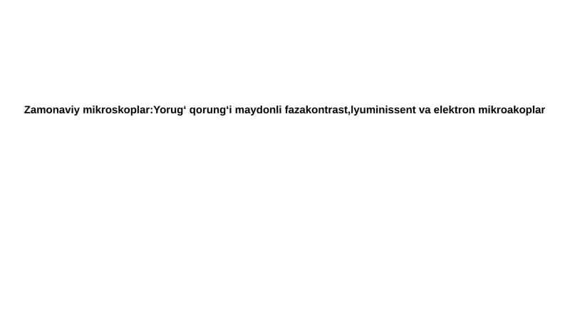 Zamonaviymikroskoplar