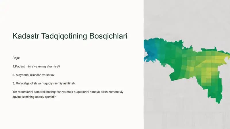 Kadastr Tadqiqotining Bosqichlari