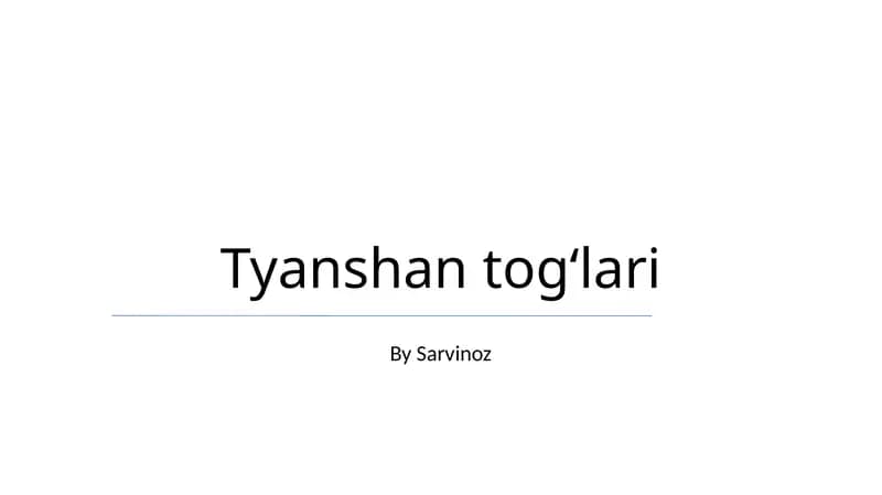 Tyanshan togʻlari