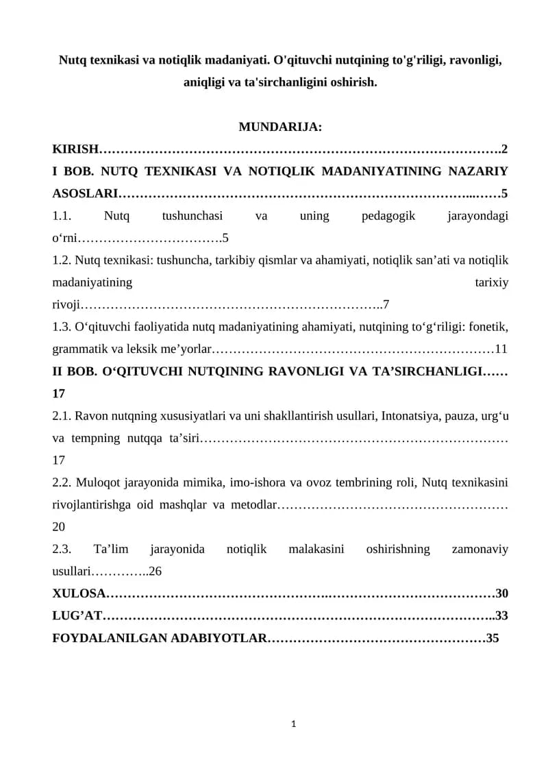Nutq texnikasi va notiqlik madaniyati
