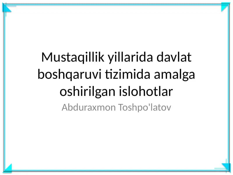 Davlat boshqaruvi tizimi