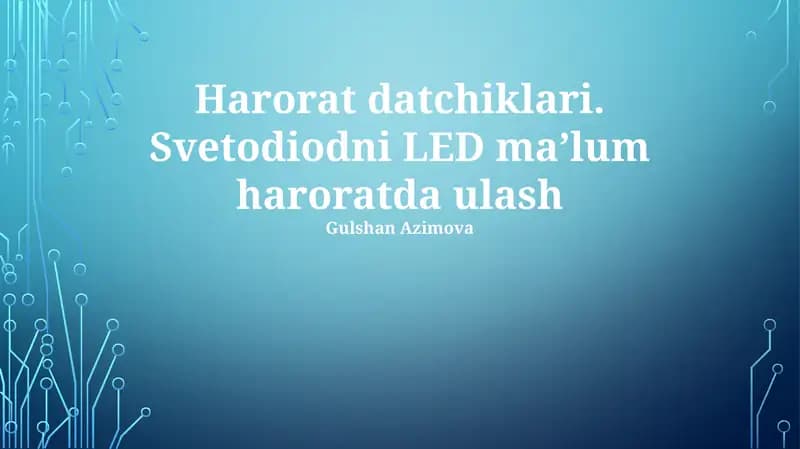Harorat datchiklari