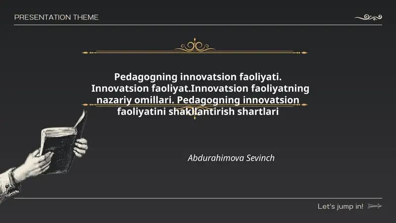 Pedagogning innovatsion faoliyati