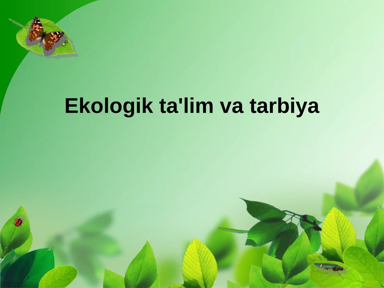 Ekologik ta'lim va tarbiya