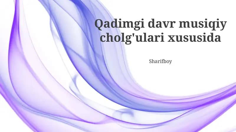 Qadimgi musiqa an'analari