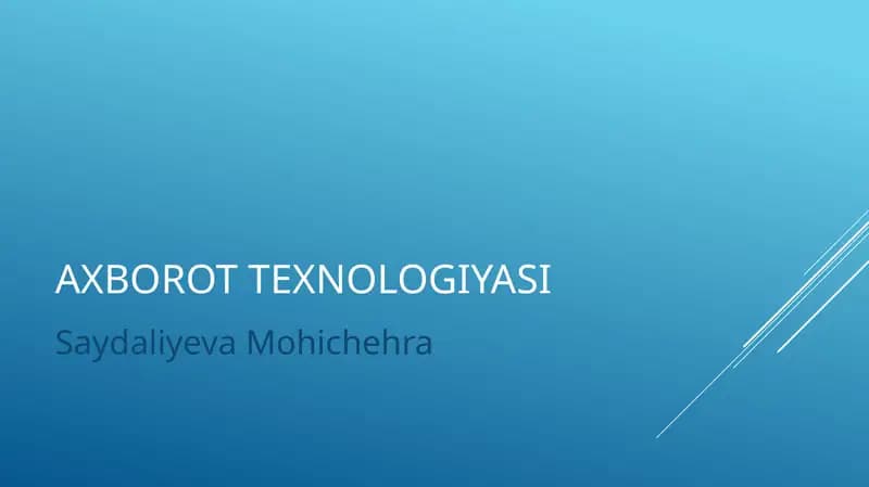 Axborot texnologiyasi