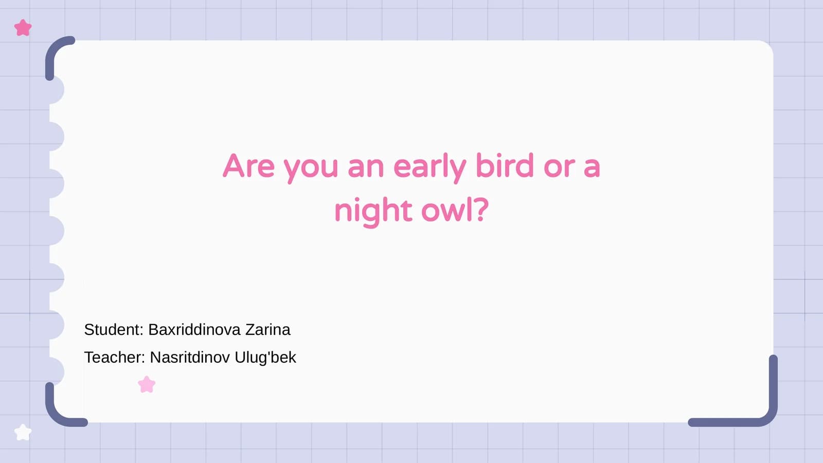 Early Bird vs. Night Owl