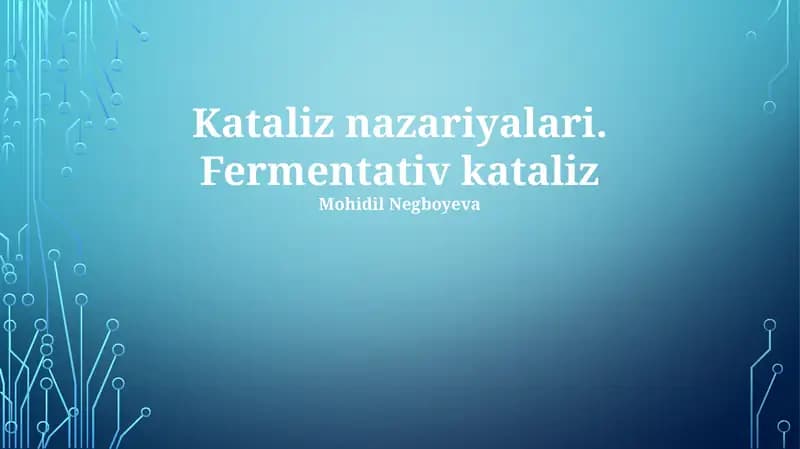 Fermentativ kataliz