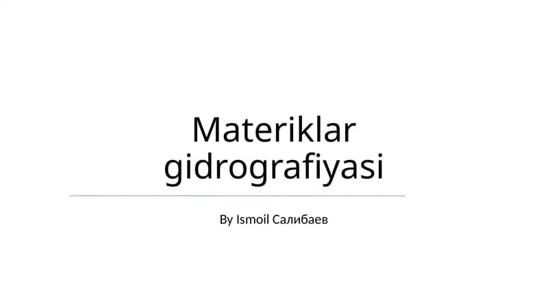 Materiklar gidrografiyasi