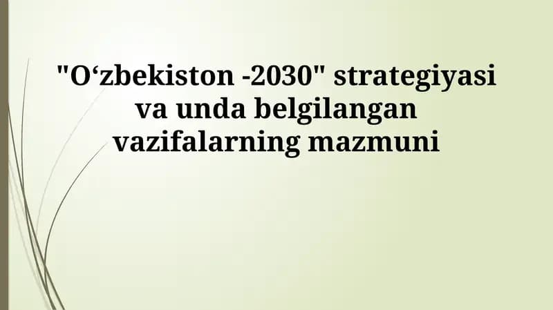 Oʻzbekiston -2030 strategiyasi
