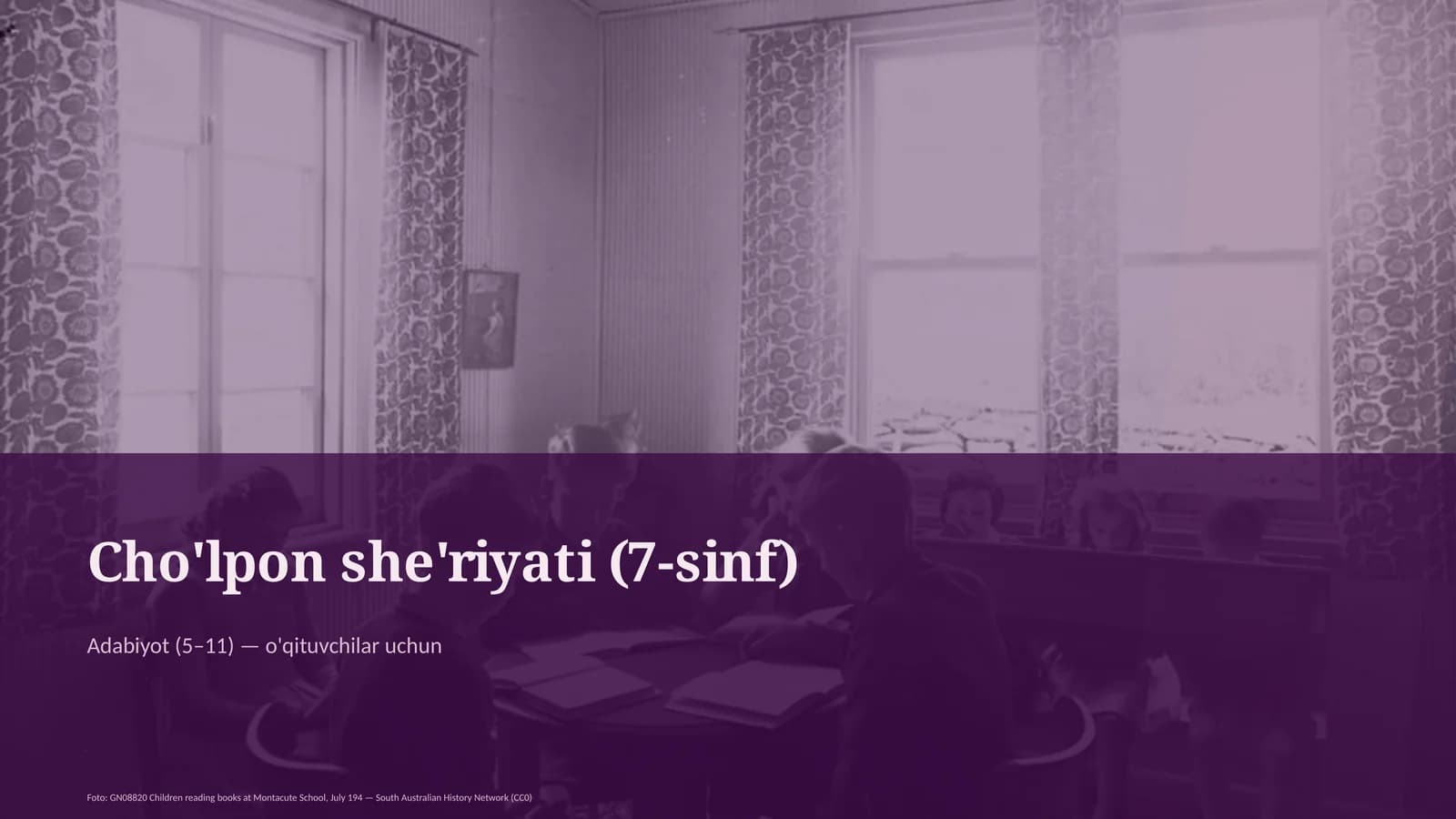 Cho'lpon she'riyati (7-sinf)