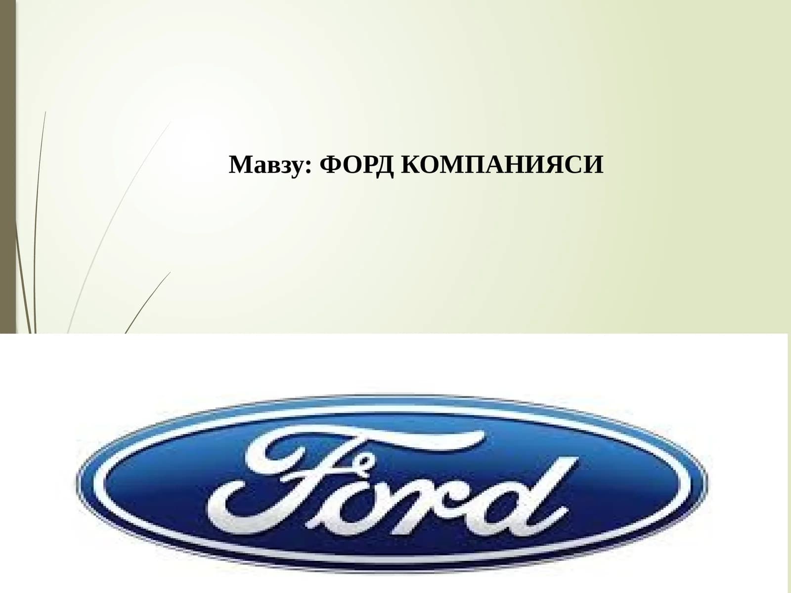 ФОРД КОМПАНИЯСИ