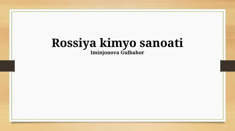 Rossiya kimyo sanoati