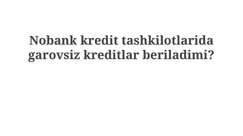 Ta'minotsiz kreditlar