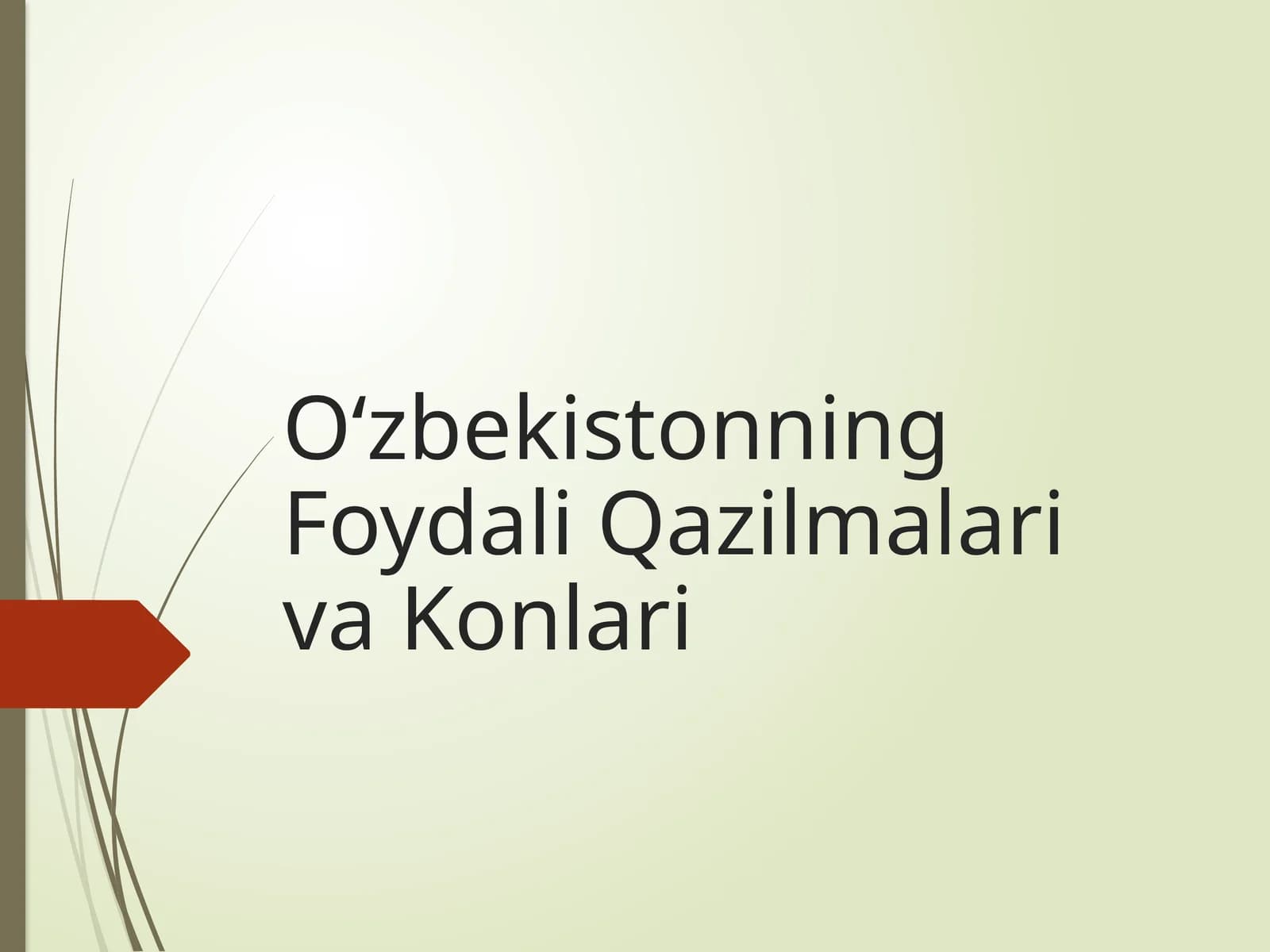 O‘zbekistonning foydali qazilmalari va konlari